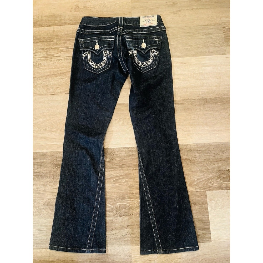 True Religion Rhinestone Disco Joey Jeans Bootcut Women's Size 25 Vintage